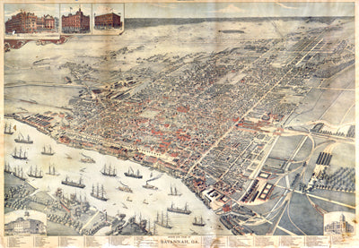 Bird's Eye View of Savannah, 1891