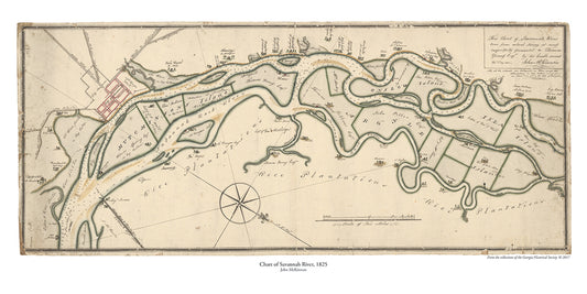 Chart of Savannah River, 1825